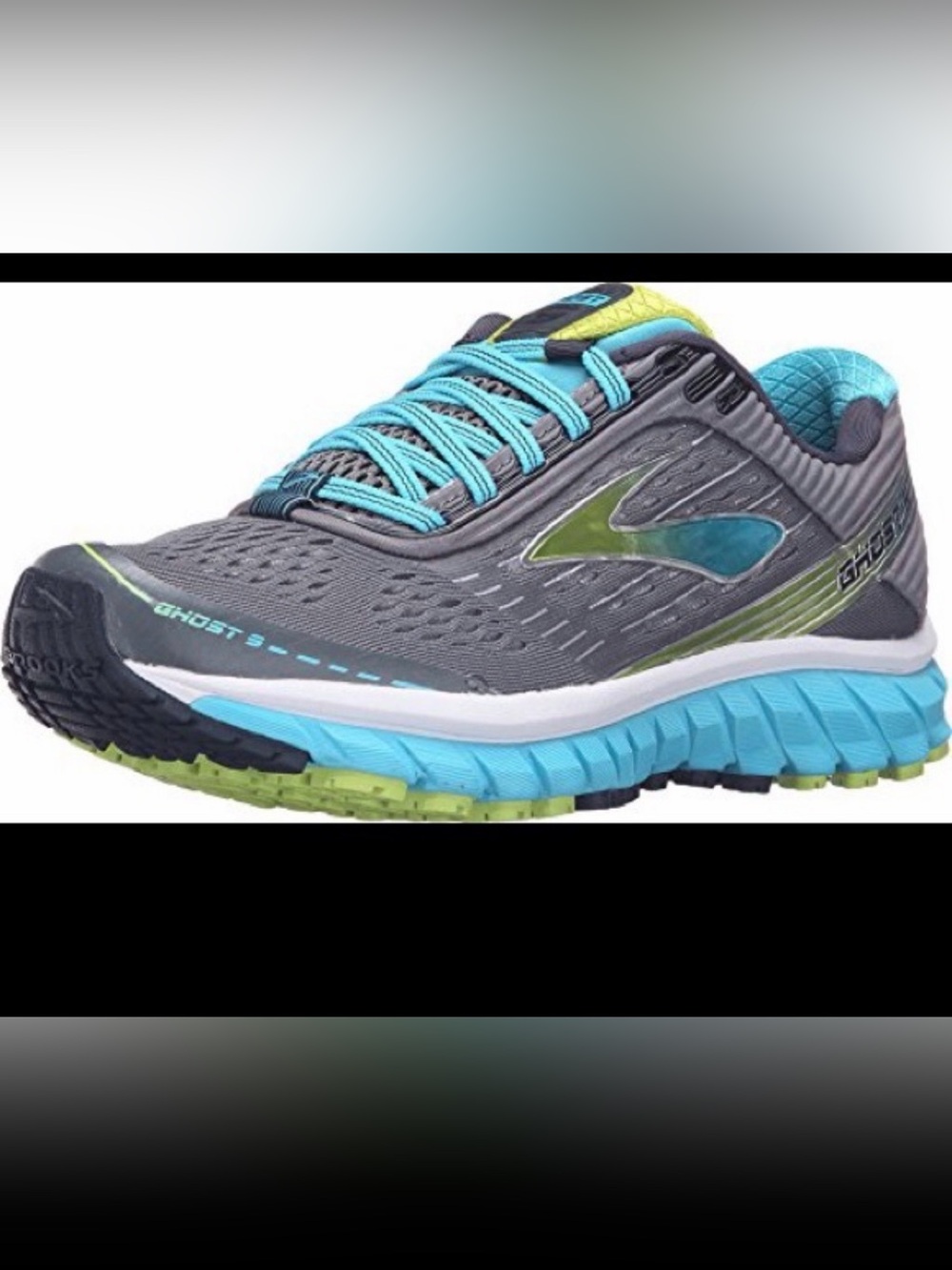 Brooks Ghost Women's size 8.5 menβs size 7 Running tennis shoes gray teal green